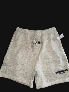Essentials Fear of God Light Heather Gray Fleece Shorts